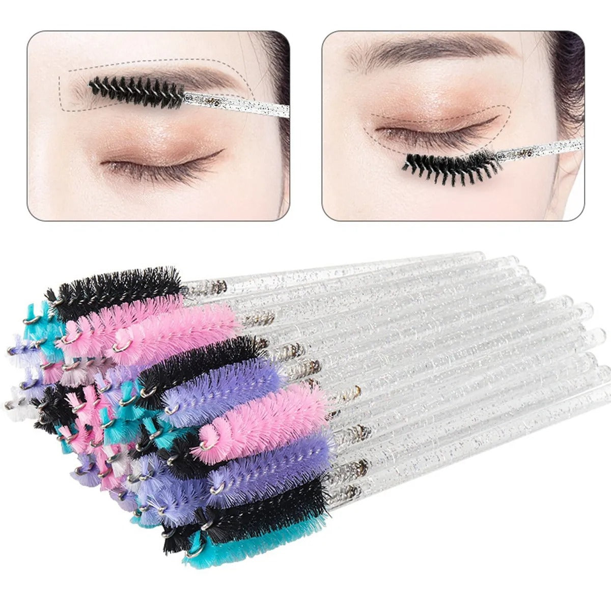 Crystal Mascara Brush Set Disposable Applicators For Eyelash Extension