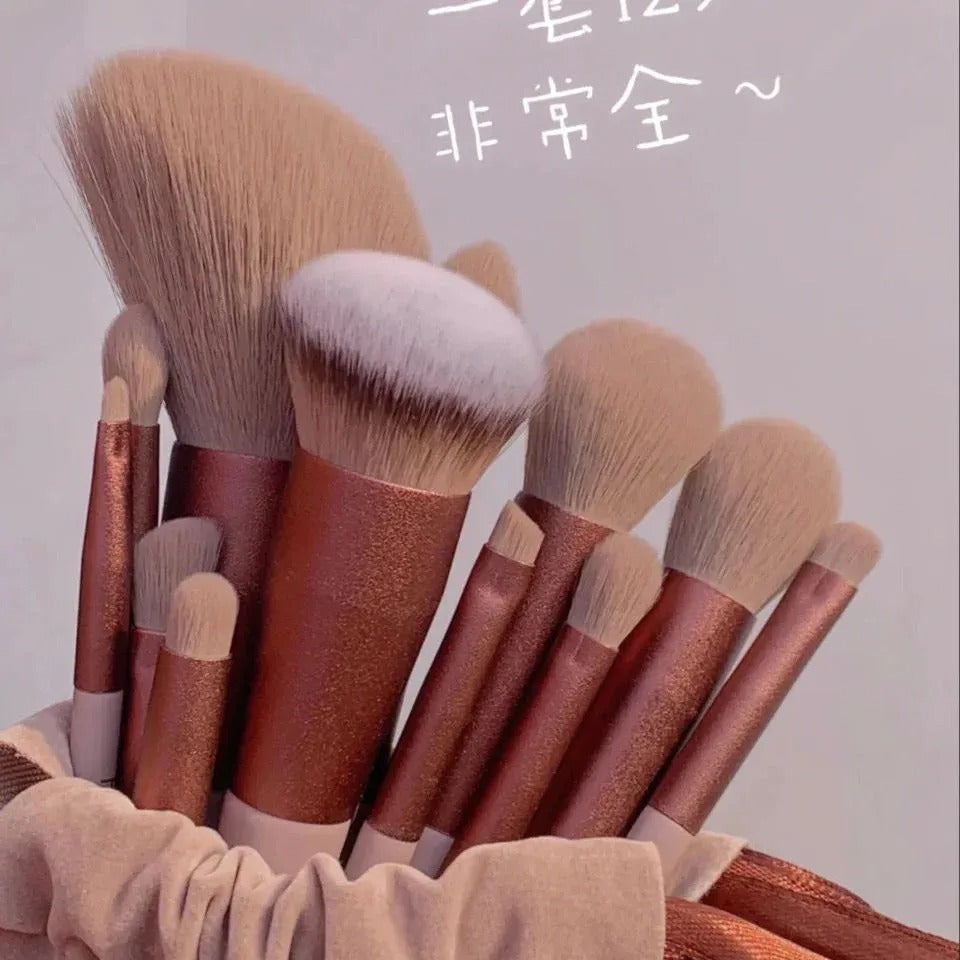 Soft Makeup Brushes Emerald Green Cosmetic Brush Set