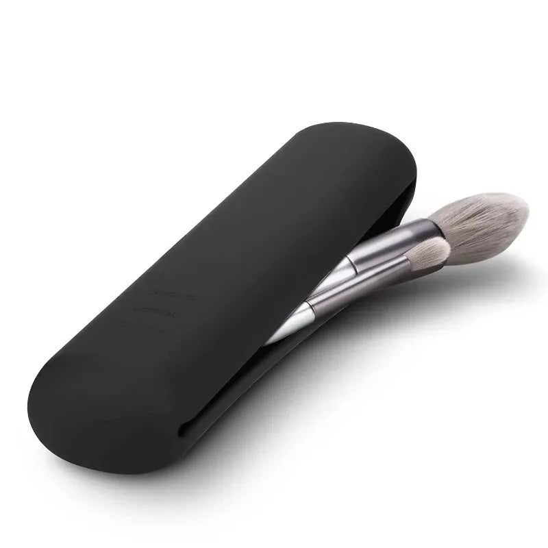 Makeup Organizer Pouch, Soft Cosmetic Brush Holder With Magnetic Buckle