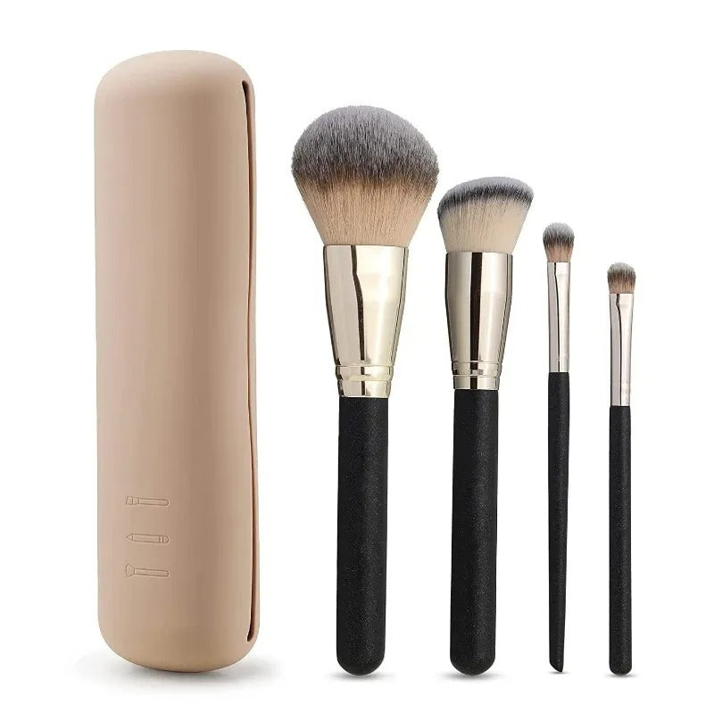 Makeup Organizer Pouch, Soft Cosmetic Brush Holder With Magnetic Buckle